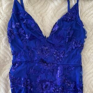 Elegant Blue Sequin Gown